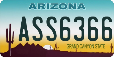 AZ license plate ASS6366