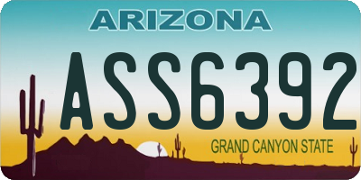 AZ license plate ASS6392