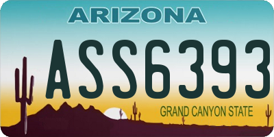 AZ license plate ASS6393