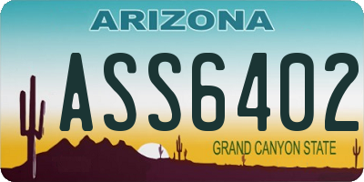 AZ license plate ASS6402