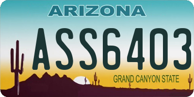 AZ license plate ASS6403