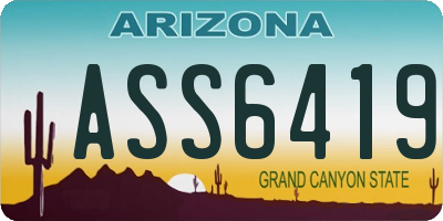 AZ license plate ASS6419