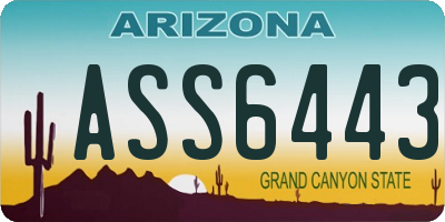 AZ license plate ASS6443