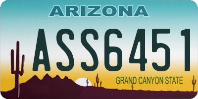 AZ license plate ASS6451