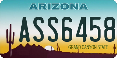 AZ license plate ASS6458