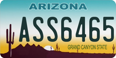 AZ license plate ASS6465