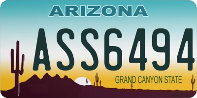 AZ license plate ASS6494