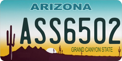AZ license plate ASS6502