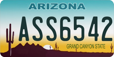 AZ license plate ASS6542
