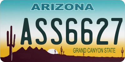 AZ license plate ASS6627