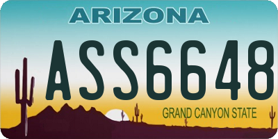 AZ license plate ASS6648