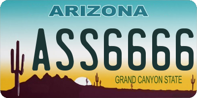 AZ license plate ASS6666