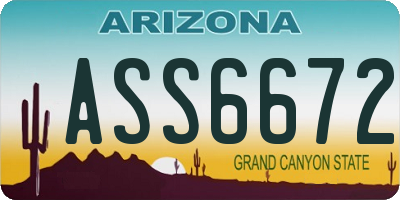 AZ license plate ASS6672