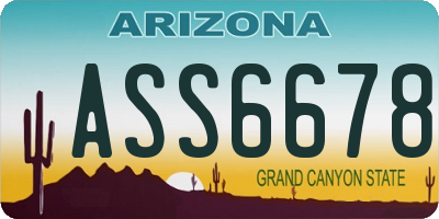 AZ license plate ASS6678