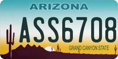 AZ license plate ASS6708