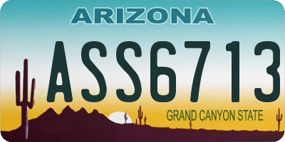 AZ license plate ASS6713