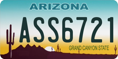 AZ license plate ASS6721