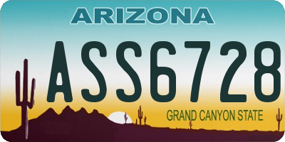 AZ license plate ASS6728