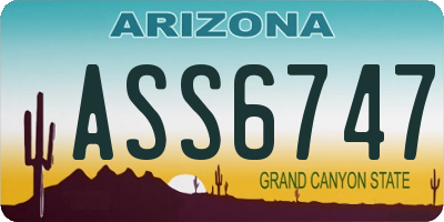 AZ license plate ASS6747