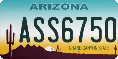 AZ license plate ASS6750