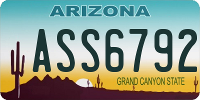 AZ license plate ASS6792