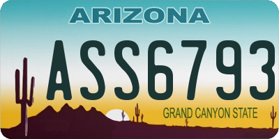 AZ license plate ASS6793