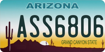 AZ license plate ASS6806