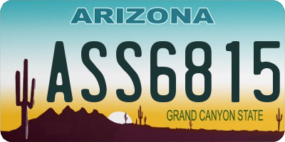 AZ license plate ASS6815