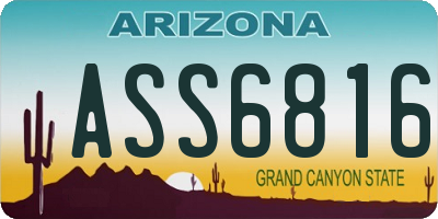 AZ license plate ASS6816