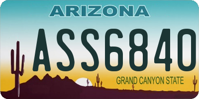 AZ license plate ASS6840