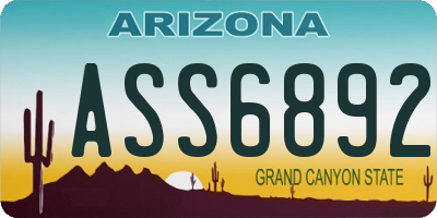 AZ license plate ASS6892