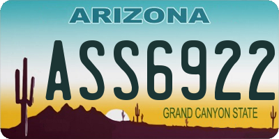 AZ license plate ASS6922