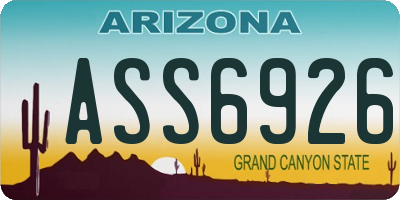 AZ license plate ASS6926