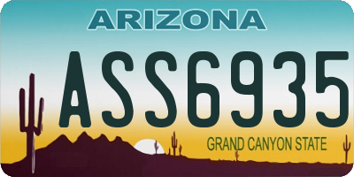 AZ license plate ASS6935