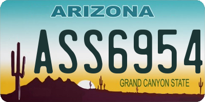 AZ license plate ASS6954