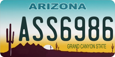 AZ license plate ASS6986