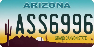 AZ license plate ASS6996