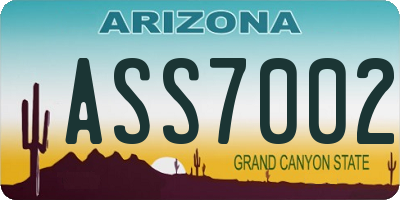 AZ license plate ASS7002