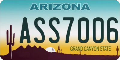 AZ license plate ASS7006