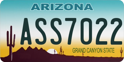 AZ license plate ASS7022