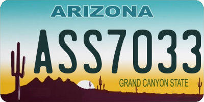 AZ license plate ASS7033