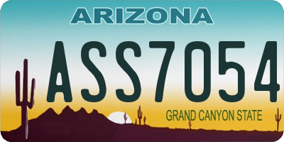 AZ license plate ASS7054