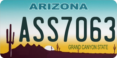 AZ license plate ASS7063