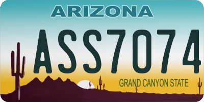 AZ license plate ASS7074