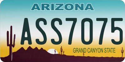 AZ license plate ASS7075
