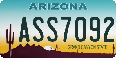 AZ license plate ASS7092