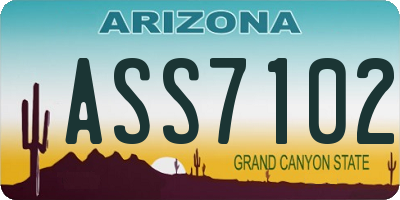 AZ license plate ASS7102