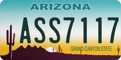 AZ license plate ASS7117