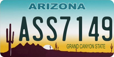 AZ license plate ASS7149