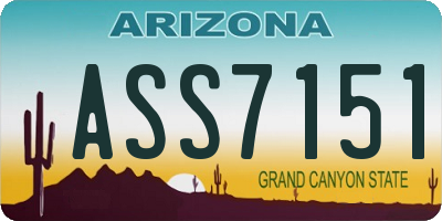 AZ license plate ASS7151
